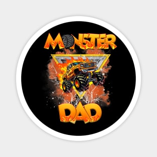 Monster Truck Dad Trucking Father Big Wheels Papa Dads Magnet